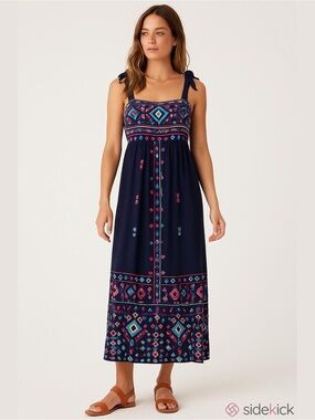 Savanna Jane "Midnight Magic" Embroidered Boho Maxi Dress